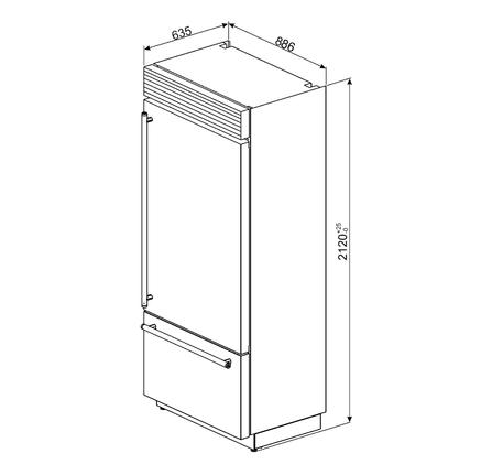 TỦ LẠNH, NGĂN ĐÔNG DƯỚI, ĐỘC LẬP, CỬA MỞ PHẢI, THÉP KHÔNG GỈ, CLASSICA RF396RSIX