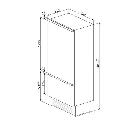 TỦ RƯỢU ÂM, 60CM, CỬA CÓ KÍNH WI66RS