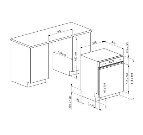 MÁY RỬA CHÉN ÂM BÁN PHẦN, THÉP KHÔNG GỈ, 13 BỘ ĐỒ ĂN, 60 CM PL3326TX