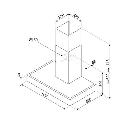 MÁY HÚT MÙI GẮN TƯỜNG, 60 CM, THÉP KHÔNG GỈ KAT600HXE