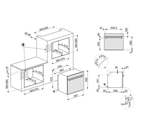 LÒ NƯỚNG ĐỐI LƯU, 60CM, CLASSICA, THÉP KHÔNG GỈ CHỐNG DÍNH SF6371X