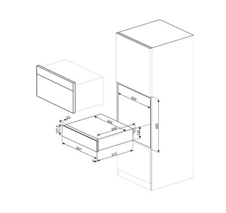 KHAY PHỤ KIỆN RƯỢU, CAO 15 CM, DOLCE STIL NOVO, MÀU HOÀN THIỆN: ĐEN & INOX CPS615NX