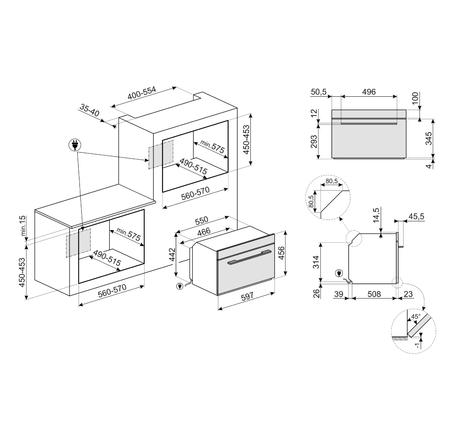 LÒ VI SÓNG KẾT HỢP NƯỚNG, THỦY PHÂN, NHỎ GỌN 45CM, LINEA, MẶT KÍNH BẠC SF4104MCS
