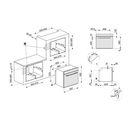 LÒ NƯỚNG, 60 CM, LINEA, MẶT KÍNH BẠC SF6102TVS
