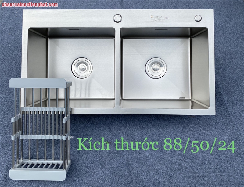 CHẬU RỬA BÁT HAI HỐ INOX 304 CÂN