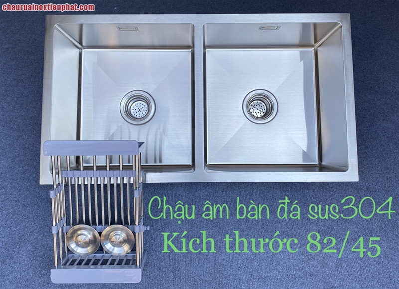 Chậu rửa bát Kagol hai hố cân âm bàn đá
