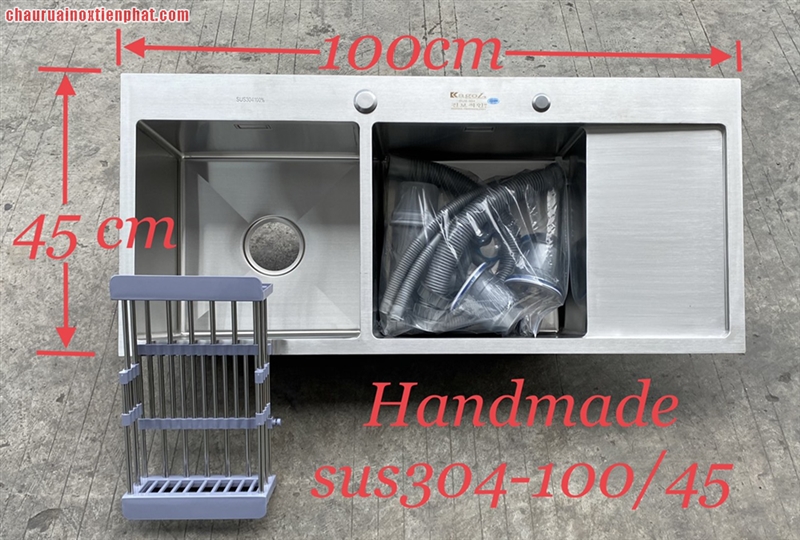 Chậu rửa bát Kagol hai hố cân, có bàn inox304 