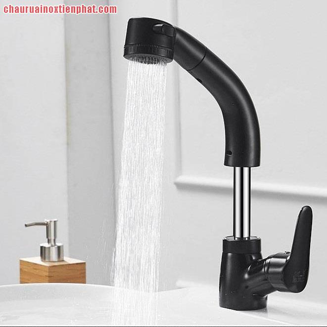 Vòi rửa bát Kagol cần rút dài + nâng cao đồng phủ nano